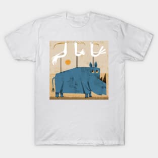 Rhino with three birds T-Shirt